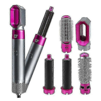 5-in-1 Hair Dryer Curler Straightener Blow Dryer Brush Pink.