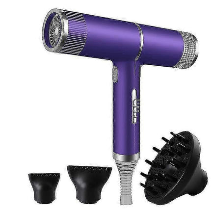 2000W Professional Ionic Hair Dryer with Diffuser Silver Purple.
