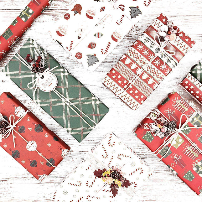 6Pcs Gift Wrapping Paper for Christmas.