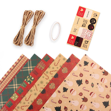 6Pcs Gift Wrapping Paper for Christmas.