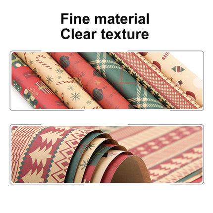 6Pcs Gift Wrapping Paper for Christmas.