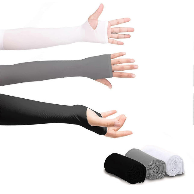 3 Pairs UV Protection Arm Sleeves for Men & Women Sun Shield.
