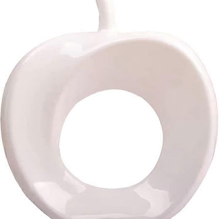 White Ceramic Apple Decoration Modern Apple Statue Home Bookshelf Accent.