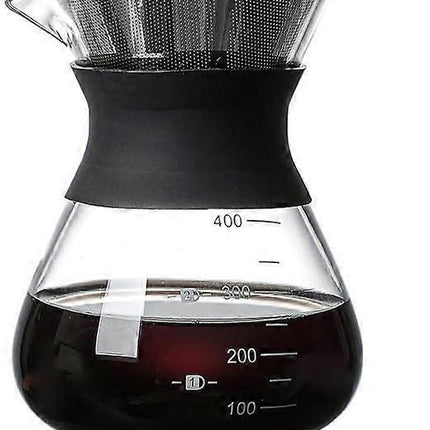 400ml Inverted Glass Coffee Maker with Stainless Steel Filter Manual Dripper.