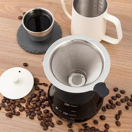 400ml Inverted Glass Coffee Maker with Stainless Steel Filter Manual Dripper.
