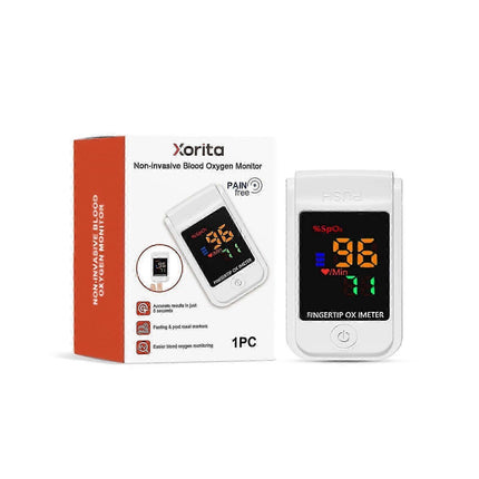 Fingertip Pulse Oximeter with Clear SpO2 & Pulse Rate Display.