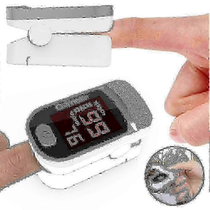 Portable Finger Pulse Oximeter for Daily Use, Compact Clip-On Design.