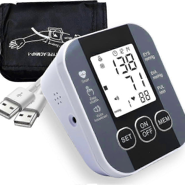 Upper Arm Digital Device with Large Cuff for Home Use.