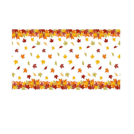 Thanksgiving Tablecloth Maple Leaf Accessories Holiday Party Background Wall Table Decoration 137*274cm.