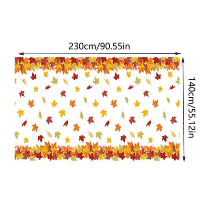 Thanksgiving Tablecloth Maple Leaf Accessories Holiday Party Background Wall Table Decoration 137*274cm.
