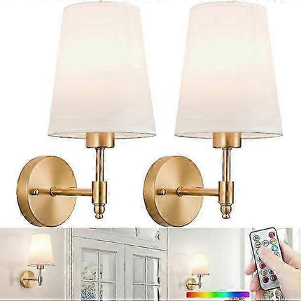 Battery Operated Wall Sconces Set of 2, Rechargeable Cordless LED Lights.