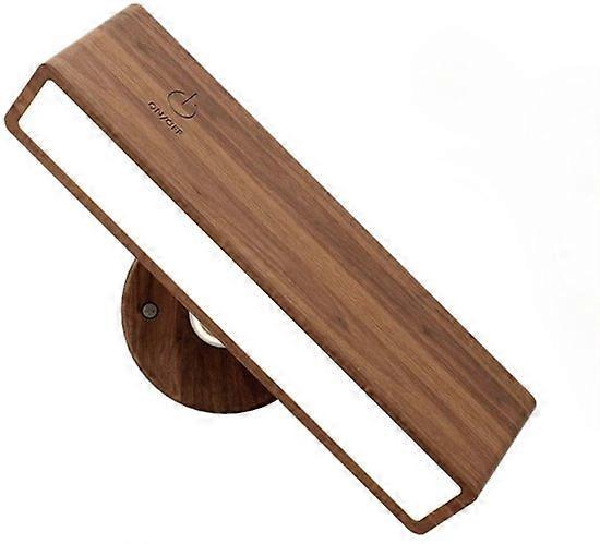 Battery Operated Wall Sconces Set of 2, Rechargeable Wood Wall Lights, Stick On.