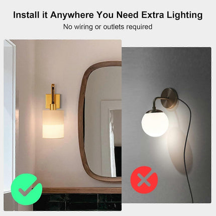 Battery Operated Wall Sconces Set of 2, Dimmable Wireless LED Lights, Remote, Gold.