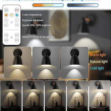 Battery Operated Wall Sconce Set of 2, Wireless LED Light with Remote, Dimmable.