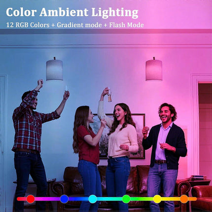 Battery Operated Wall Sconces Set of 2, Rechargeable LED Lights, Remote, 12 RGB Colors, Gold.