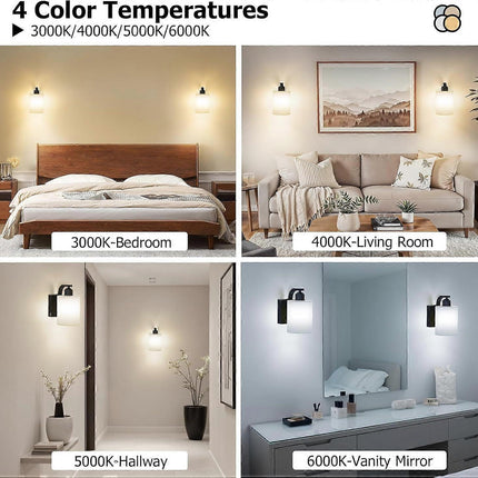 Battery Operated Wall Sconces Set of 2, Rechargeable LED, Touch & Remote Control, Black.