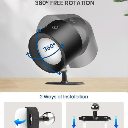 Battery Operated Wall Sconce Set of 2, Rechargeable RGB LED Lights, Remote, Black.