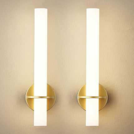 Gold Battery Operated Wall Sconce Set of 2, Rechargeable Wireless LED, Remote, Dimmable 3000K-6000K.