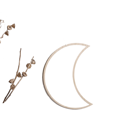 Moon Shape Mirror Decor for Bedroom-Natural.