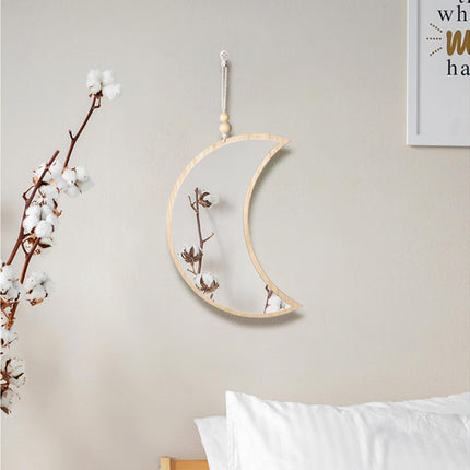 Moon Shape Mirror Decor for Bedroom-Natural.