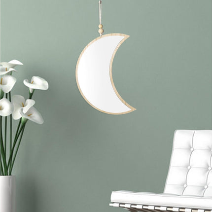 Moon Shape Mirror Decor for Bedroom-Natural.