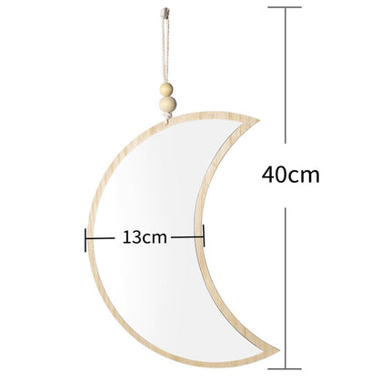 Moon Shape Mirror Decor for Bedroom-Natural.