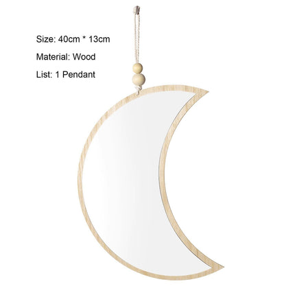 Moon Shape Mirror Decor for Bedroom-Natural.