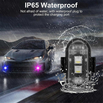 Wireless LED Strobe Lights 4PCS with Remote, 8 Colors USB Rechargeable Waterproof.