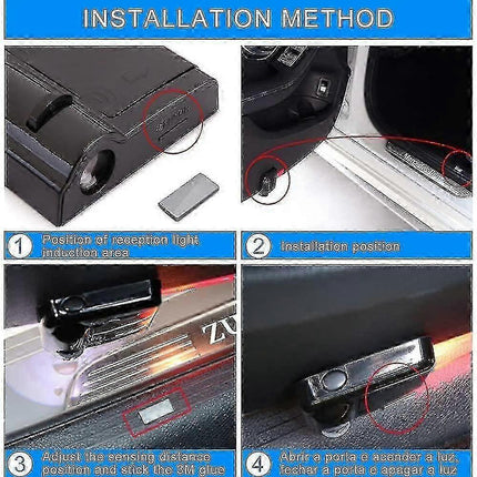 Wireless Car Door LED Logo Projector Lights 2PCS, Universal Courtesy Door Lamp.