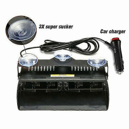 Blue LED Strobe Warning Light, 16 LED Waterproof 12V-24V Emergency Flash Lamp.