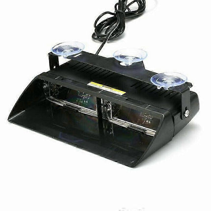 Blue LED Strobe Warning Light, 16 LED Waterproof 12V-24V Emergency Flash Lamp.