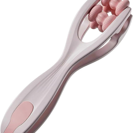 Hand Massage Roller Double Ball Design, Pink Hand Massager Tool.