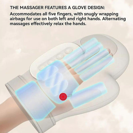 Cordless Hand Massager with Independent Finger Airbag Compression.