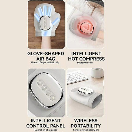 Cordless Hand Massager with Independent Finger Airbag Compression.