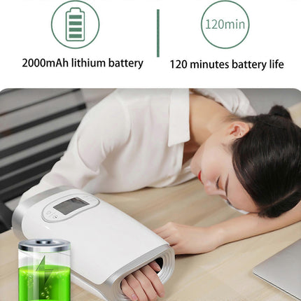 Wireless Rechargeable Hand Massager with Heat Compression.