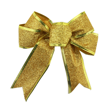 10Pcs Christmas Bows Party Supplies-Golden.