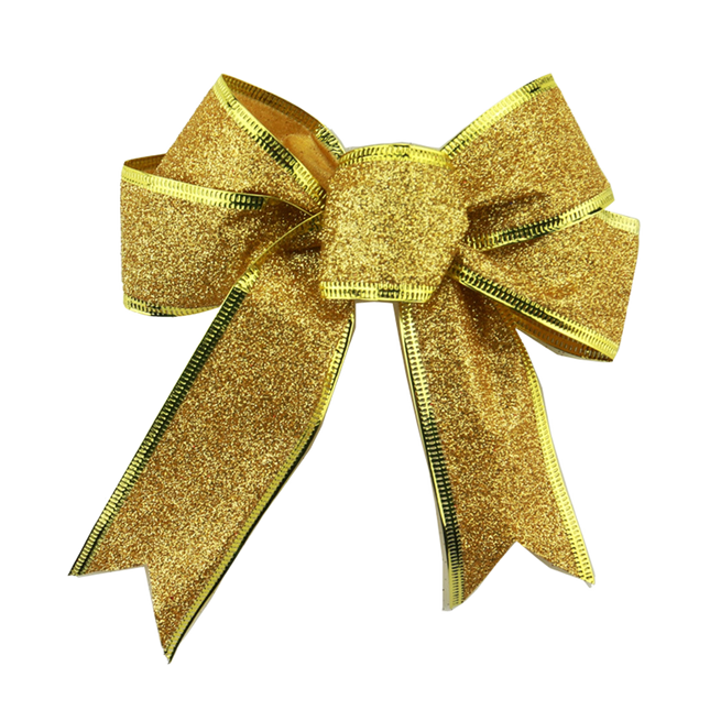 10Pcs Christmas Bows Party Supplies-Golden.