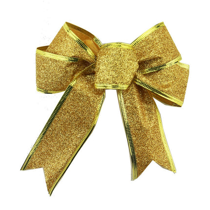 10Pcs Christmas Bows Party Supplies-Golden.