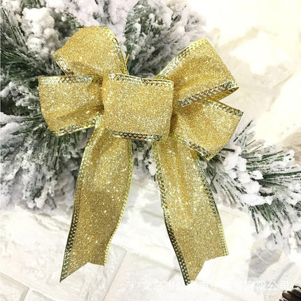 10Pcs Christmas Bows Party Supplies-Golden.
