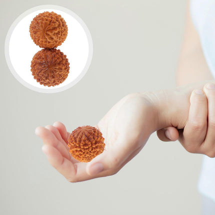 Wooden Hand Massage Balls 2PCS, Durian Shape Rolling Massager.