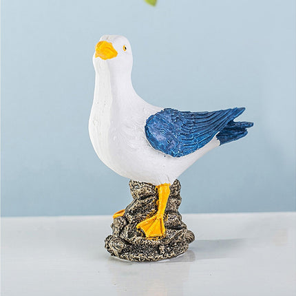 Seagull Figurine for Desktop-Dark Blue.