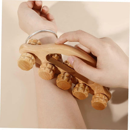 Wooden Ball Hand & Back Massager Tool for Muscle Relaxation.
