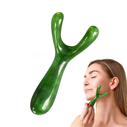 Resin Nose Guasha Tool, Portable Nose Lifting & Shaping Facial Massage Clip for Women, Green.