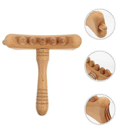 Wooden Multi-Function Guasha Stick, Practical Body Massage Tool.