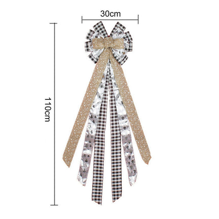 Tree Ribbon Bow Pendant for Christmas-Golden.