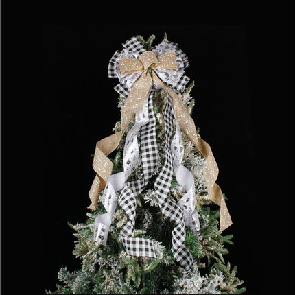 Tree Ribbon Bow Pendant for Christmas-Golden.