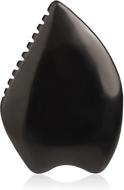 Bian Stone Facial Guasha Comb, Face Massage Scraping Tool, Black (1pc).