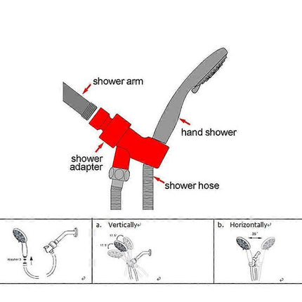 Handheld Shower with Hose, Water-Saving Universal Shower Hose.