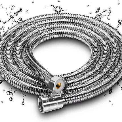 150cm Stainless Steel Look Shower Hose, Durable Bathroom Shower Pipe.