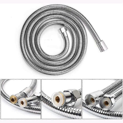 150cm Stainless Steel Look Shower Hose, Durable Bathroom Shower Pipe.